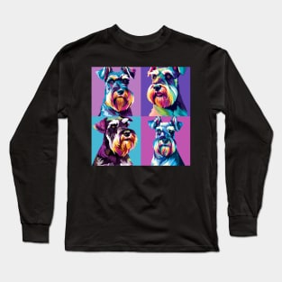 Standard Schnauzer Pop Art - Dog Lover Gifts Long Sleeve T-Shirt